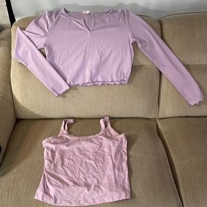 Nwot LG Lilac Rumwe crop top/ Wild Fable LG lilac tank NWOT